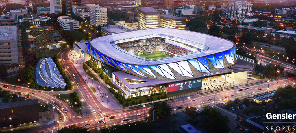 North Carolina FC Stadium Pitch Focused on New Site North Carolina FC Stadium rendering