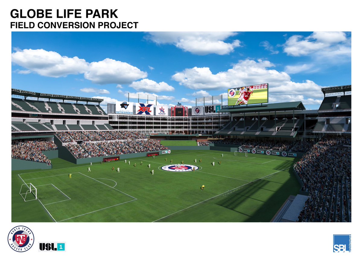 Globe Life Park Renovations For North Texas Sc Unveiled Soccer Stadium Digest