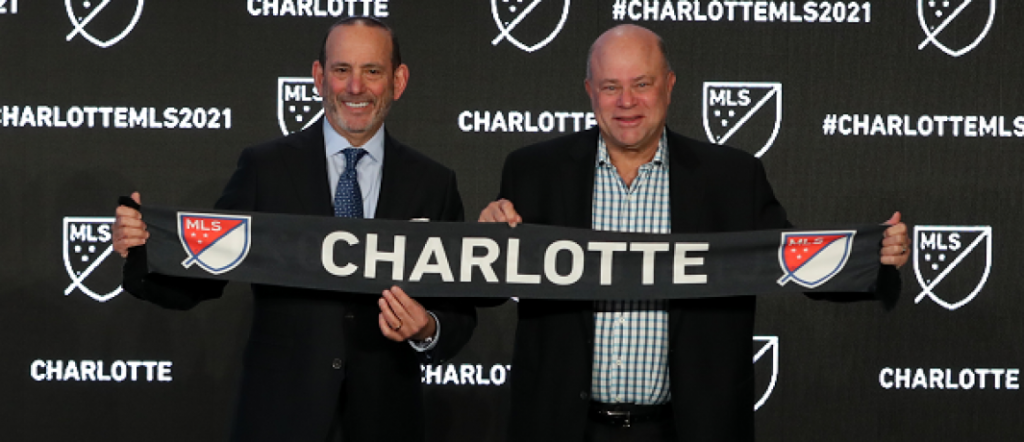 Don Garber and David Tepper Charlotte MLS expansion announcement