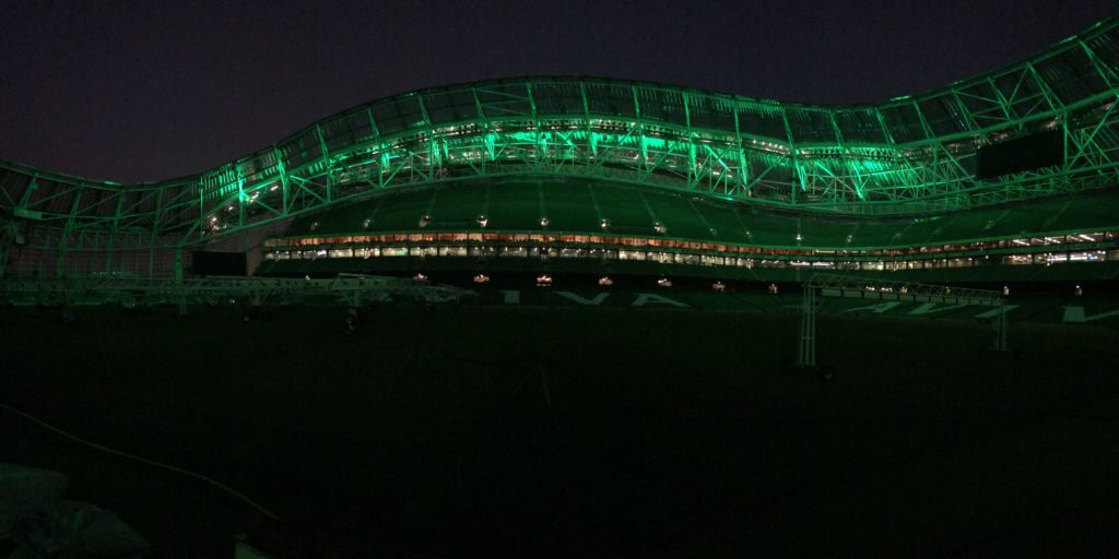 Aviva Stadium special effects lighting