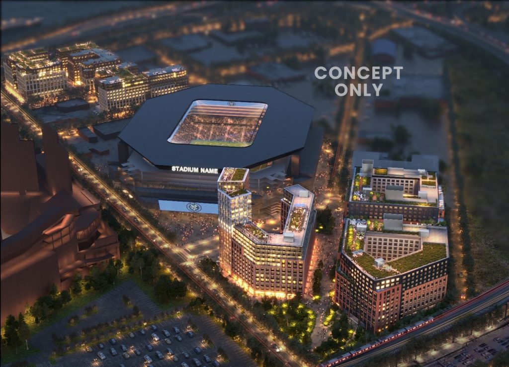 NYC Mayor Adams Unveils NYCFC MLS Stadium Plan Soccer Stadium Digest